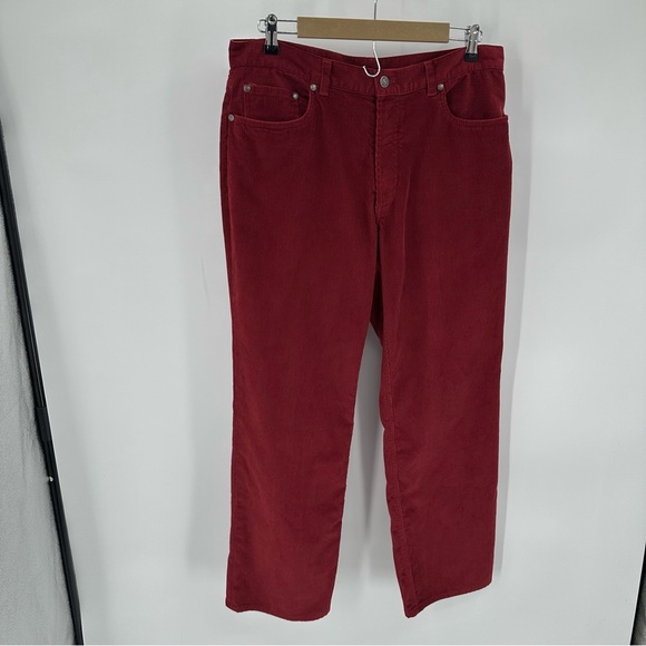 Brooks Brothers 346 Corduroy Pants Mens W35 L30 Red Burgundy Classic Holiday - Picture 1 of 9